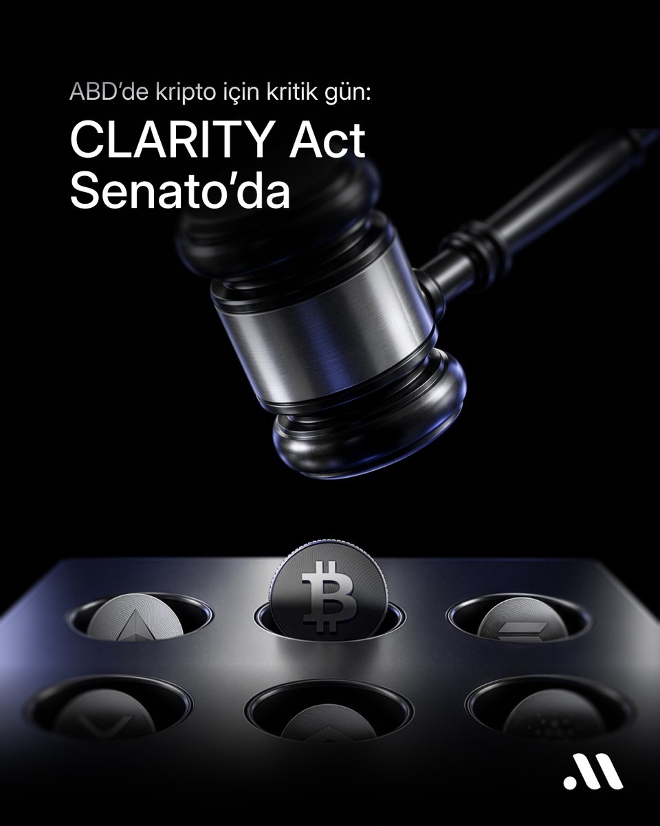 midaskripto's tweet photo. ABD’de kripto varlık piyasasının düzenleyici çerçevesini şekillendirebilecek CLARITY Act için kritik Senato oylaması yarın.

Tasarı; dijital varlıkların hangi düzenleyici çerçevede ele alınacağını ve SEC ile CFTC’nin yetki alanlarını daha net hale getirmeyi amaçlıyor.

Oylamanın sonucu, kripto piyasasındaki beklentiler ve fiyatlamalar üzerinde etkili olabilir.