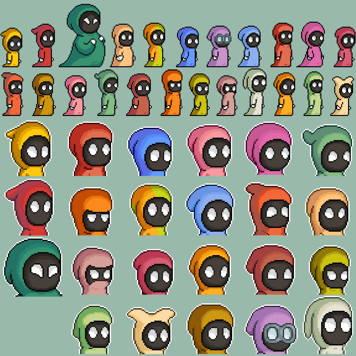 GlassArcadeDev's tweet photo. there's lots of ways to draw little wizard guys, but this is how we draw ours!🧙
#indiegames #gamedev #pixelart https://t.co/Jmmhhzx5Y9