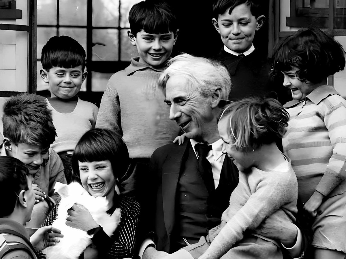 Saganismm's tweet photo. “When you want to teach children to think, you begin by treating them seriously when they are little, giving them responsibilities, talking to them candidly, providing privacy and solitude for them, and making them readers and thinkers of significant thoughts from the beginning. That’s if you want to teach them to think.”

— Bertrand Russell