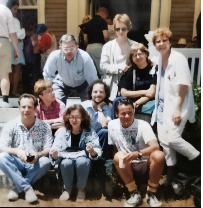 DavesGoneBy1's tweet photo. Farewell to our Friend of the Daverhood, arts journalist and critic Alexis Greene, who passed Sept. 10 at 79.
Click here to watch her Nov. 2021 appearance on Dave’s Gone By: https://t.co/73MiG3HJZd
Photo: Alexis (front center), me (center), 1993 at Eugene O'Neill Theater Center. https://t.co/pdnxZFsLg4