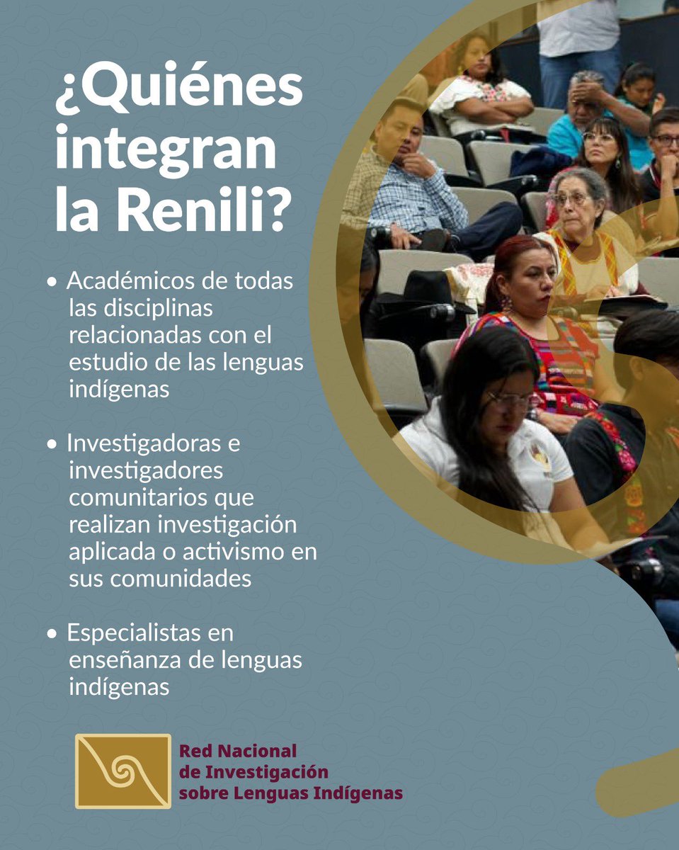 Renili_MX's tweet photo. ¿Desde qué disciplina trabajas con las lenguas indígenas? 🗣️

La Renili reúne lingüística, antropología, educación, derecho, tecnología, arte e investigación comunitaria. Casi la mitad de sus integrantes son hablantes de lenguas indígenas ¡La diversidad nos fortalece! https://t.co/wTvzcYjrGr