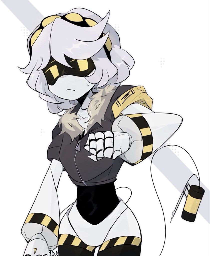 itsclaudiavale's tweet photo. Cool, fluffy, and ready for action 🖤💛
#MurderDrones #Commission #DigitalArt #FanArt #Art https://t.co/ktaRFvpEbt