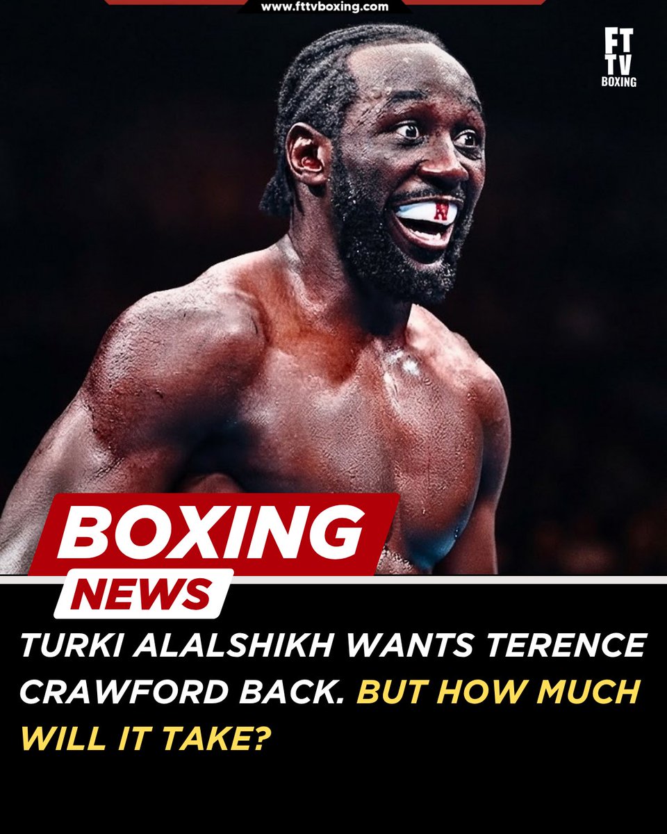 FTTVBoxing's tweet photo. Turki Alalshikh reportedly wants Terence Crawford back for Canelo or Ryan Garcia. Crawford turns 39 this month and is retired.
Would $50 million be enough to bring Bud back?
#Boxing #Crawford #Turki https://t.co/nmoTtEDwbg