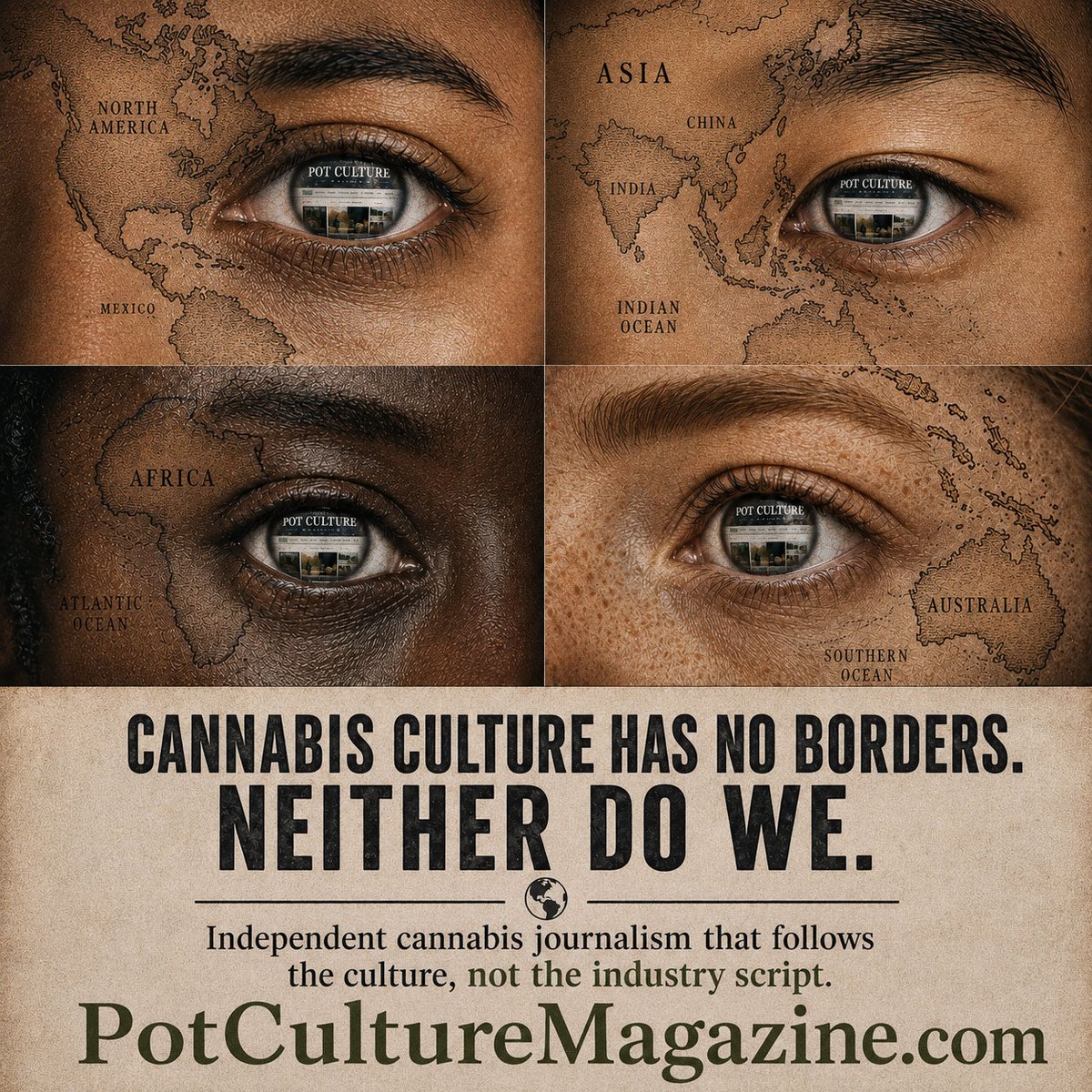 PotCultureMag's tweet photo. CANNABIS CULTURE HAS NO BORDERS.
NEITHER DO WE.

Independent cannabis journalism that follows the culture, not the industry script.

https://t.co/WFQfmLAESg

#PotCultureMagazine #CannabisCulture #CannabisCommunity #420Community #Cannabis #CannabisNews #IndependentJournalism #Weed https://t.co/Yei3qqwiQn