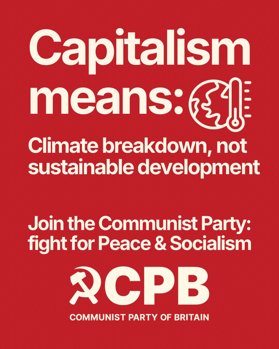 CPBritain's tweet photo. August 2026 was the hottest on record.

Capitalism is unable and unwilling to solve the crisis that it has created.

A planned economy and the example of the socialist countries can help us to save the planet and humanity.

Join us and help fight for it 🔗 https://t.co/SLngcHNI4S https://t.co/ysmsGBCzjY