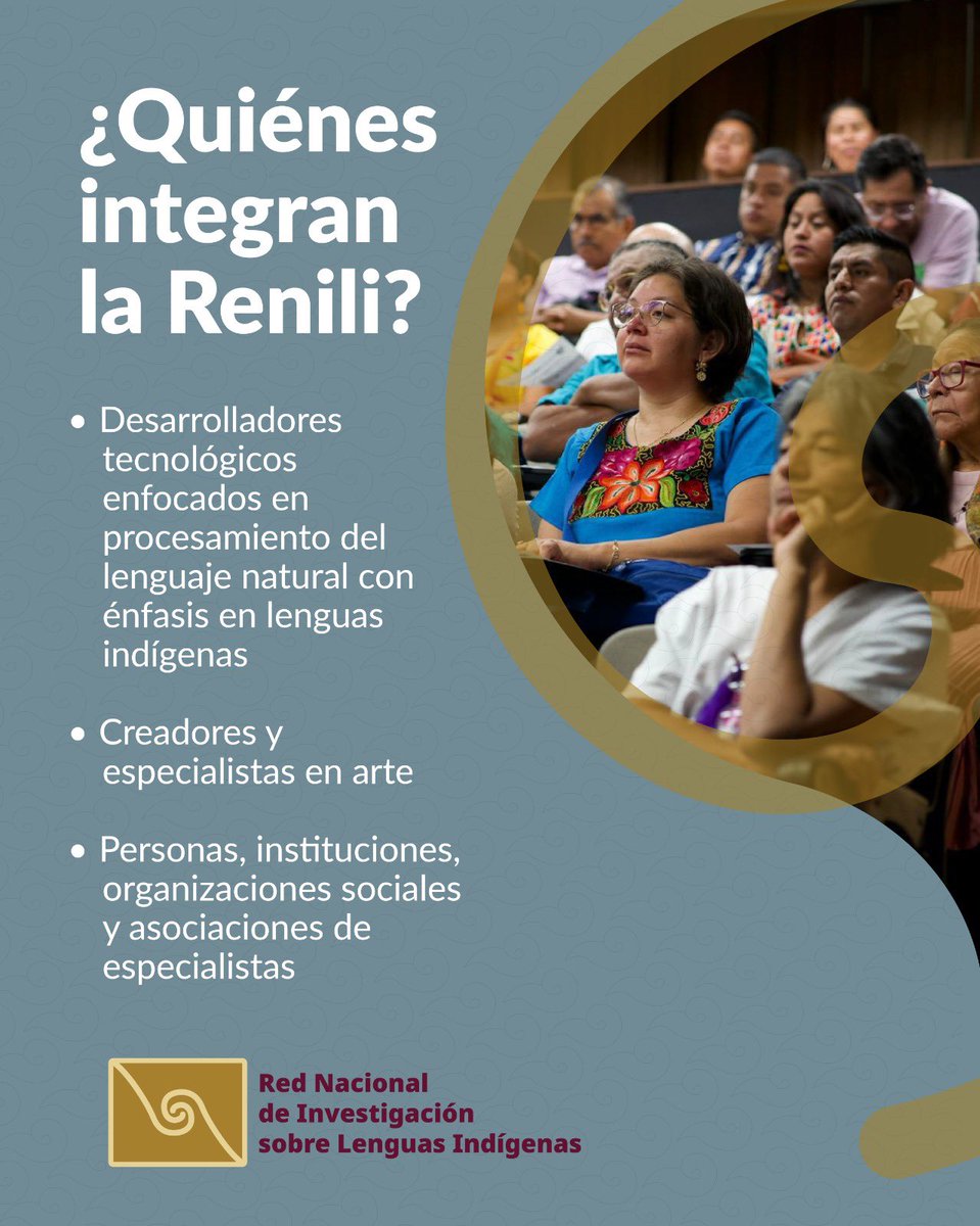 Renili_MX's tweet photo. La Renili reúne a quienes investigan, enseñan, documentan, crean y trabajan por las lenguas indígenas desde distintas disciplinas, comunidades, instituciones y organizaciones.
Esta diversidad conecta conocimientos y experiencias para fortalecer las lenguas indígenas de México. https://t.co/H22vjzoTKr