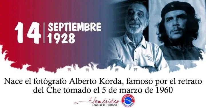 Ivisfilialpp's tweet photo. #Cuba
#PuertoPadre
Este 14 de septiembre de 1928 Nace Alberto Korda, fotógrafo famoso por el retrato del Che, que fuera tomado el 5 de marzo de 1969. https://t.co/RKxL7ftped