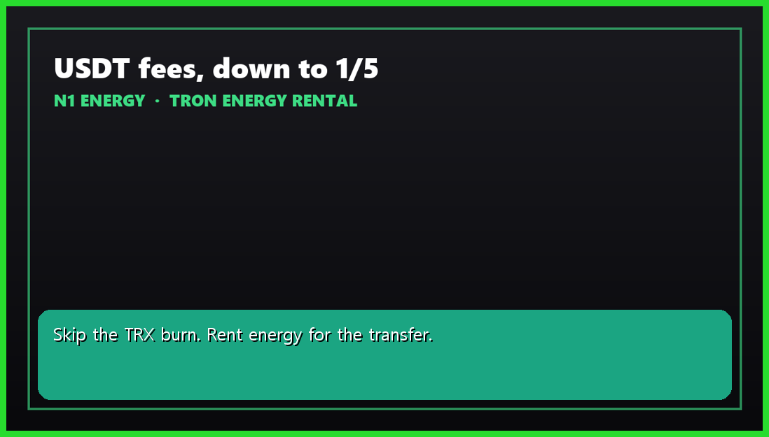 Nutmans9's tweet photo. It's only a dollar or two each time, until you add up the month.

The fix: rent 65,000 energy (1 hour) for 2.4 TRX and skip the TRX burn.
Cuts the fee by about 80%

Paste your address on Telegram → https://t.co/sx6jJq3VcV
#TRXEnergy #TRC20Fees https://t.co/gev1YtF52H