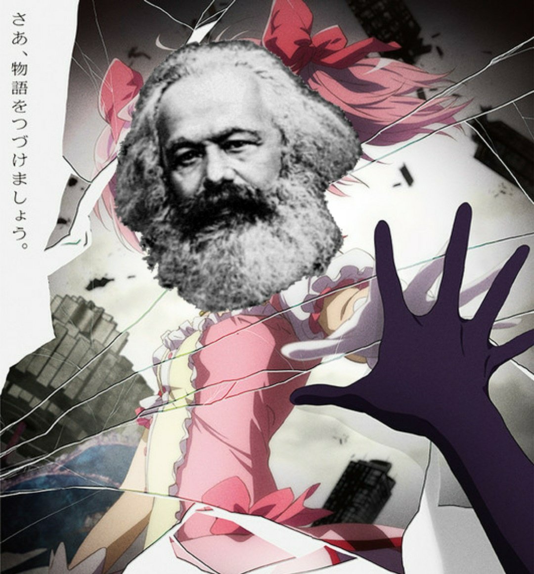 p3at0's tweet photo. Madoka is about a system where a class relies on the work of another, while dehumanizing its workers for the sake of efficiency, and manipulating them with "victories" that are the maintenance of their own exploitation https://t.co/q64X921Esd