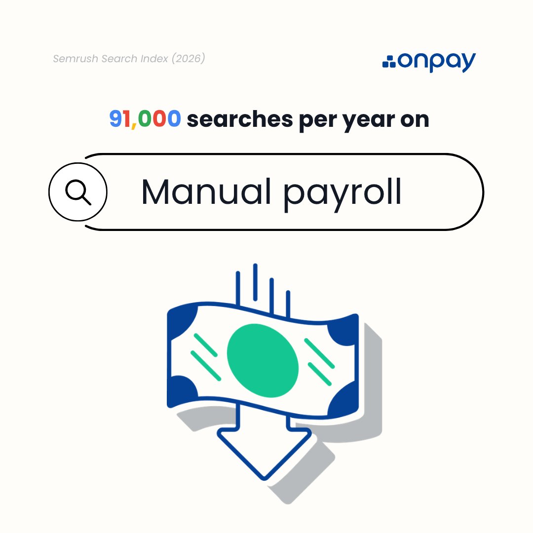 onpay_payroll's tweet photo. 📲 Search data shows thousands of business owners are looking for the exact same answers every single month.

We analyzed nationwide search trends to see where growing teams hit a wall. Swipe through to check out the top 3 trends ➡️

💡 For more findings, check out our full small business data analysis + see how OnPay can help: https://t.co/VdlPYyfuTb 

#SmallBusinessOwner #Insights #SMBs