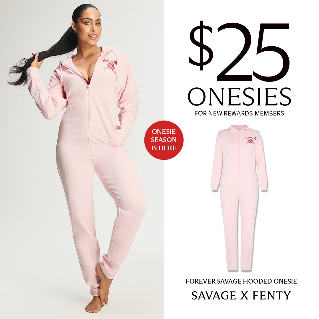 SavageXFenty's tweet photo. ATTN: Our iconic onesies are back for just $25! Become a New Rewards Member today and get yours while you still can.