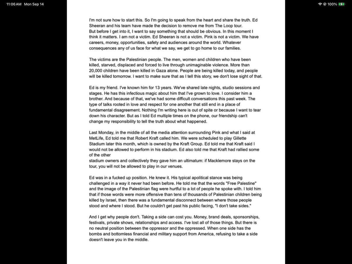 charise_lee's tweet photo. Macklemore’s full statement and response below https://t.co/21wzuvhQAb