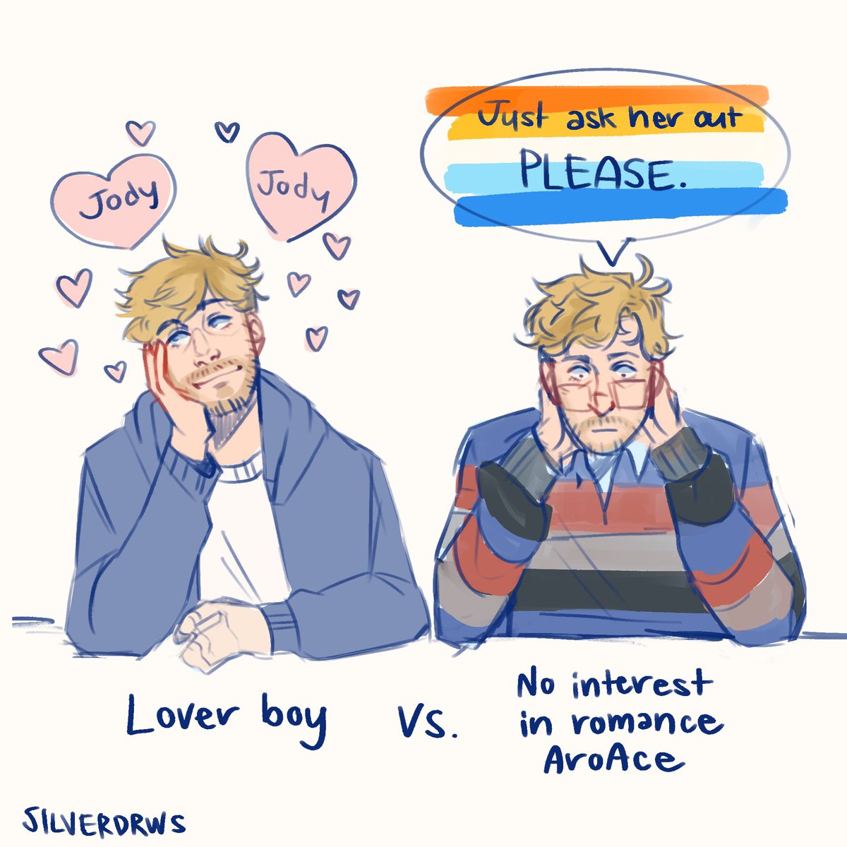 silverdrwss's tweet photo. my favorite lover boy vs. aroace twins

#coltland https://t.co/STy3Mj6V4W