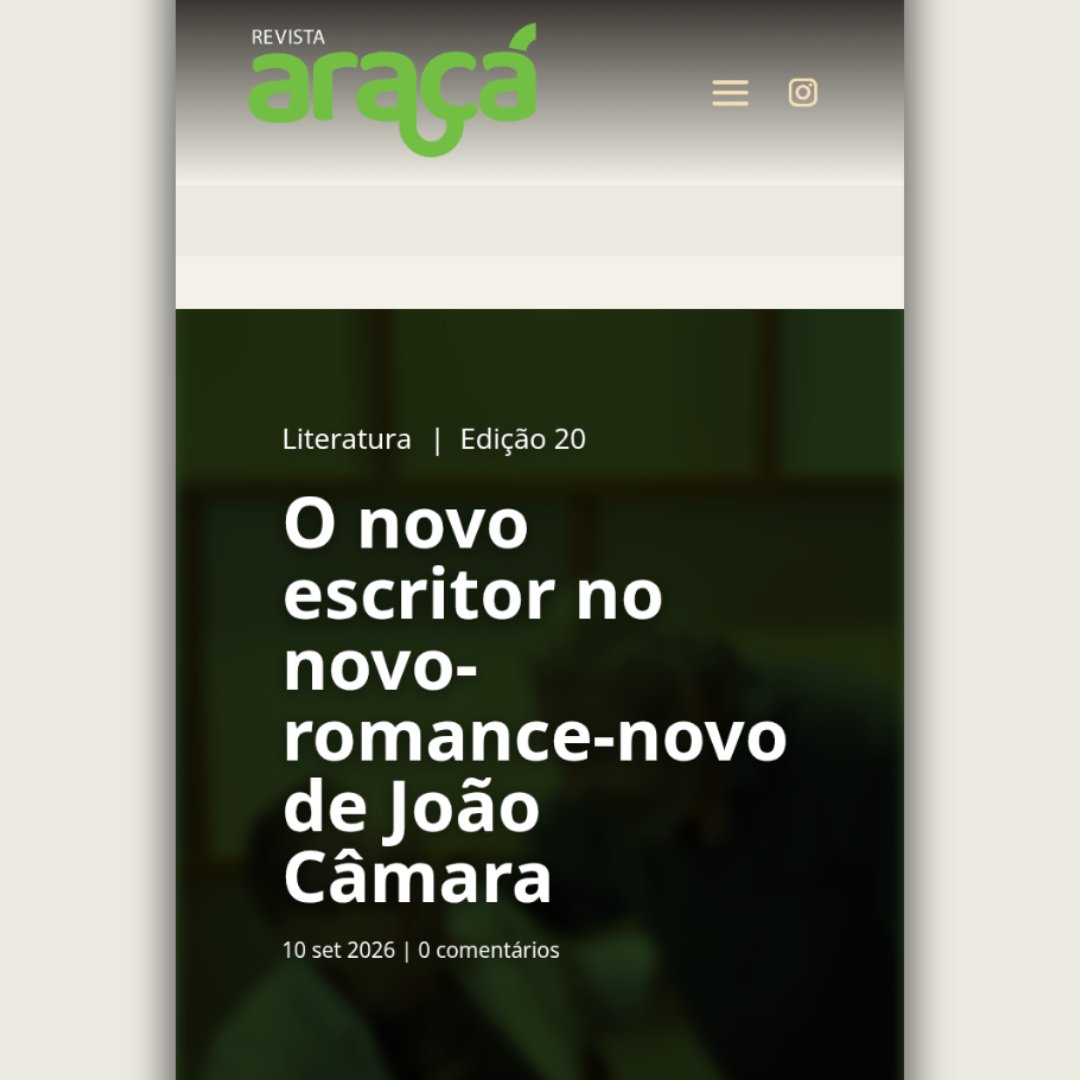 topbookseditora's tweet photo. Na revista semanal pernambucana Araçá, o primeiro romance de JOÃO CÂMARA ganhou bela resenha do escritor Sidney Rocha. Saiba mais sobre "Rondó da Lagoa dos Irerês" clicando em https://t.co/eUY7IXNRIW

@artistajoaocamara

#topbookseditora 
#joaocamara 
#contos 
#literatura https://t.co/vZctNkMwyq