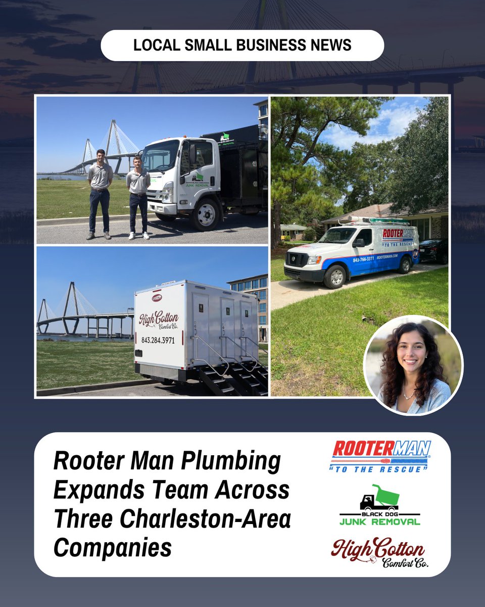 RentHighCotton's tweet photo. Rooter Man Plumbing has expanded its in-house marketing and operations support across three Charleston-area brands.

🌐 https://t.co/6tAZJ1ZI27
🌐 https://t.co/RjAf0qVpyV
🌐 https://t.co/ICXQNL9aRq

Click here to read more: https://t.co/S0NXZTyAMK https://t.co/d4oHNXhdSi