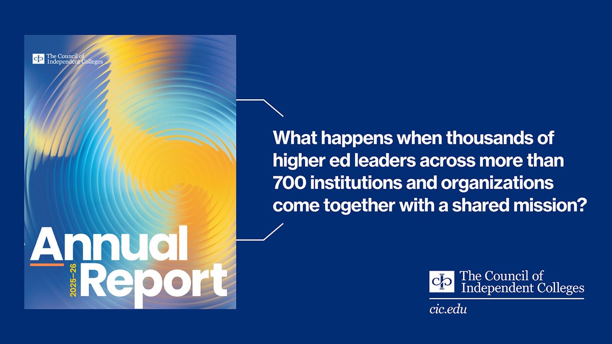 CICnotes's tweet photo. CIC is proud to share the most recent Annual Report with you to celebrate how much we have accomplished together during the 2025–26 academic year: https://t.co/asQ6m07oNj

Thank you to our members for all you do to strengthen our sector.

#academicsky #edusky #highered https://t.co/LndMp09mBU