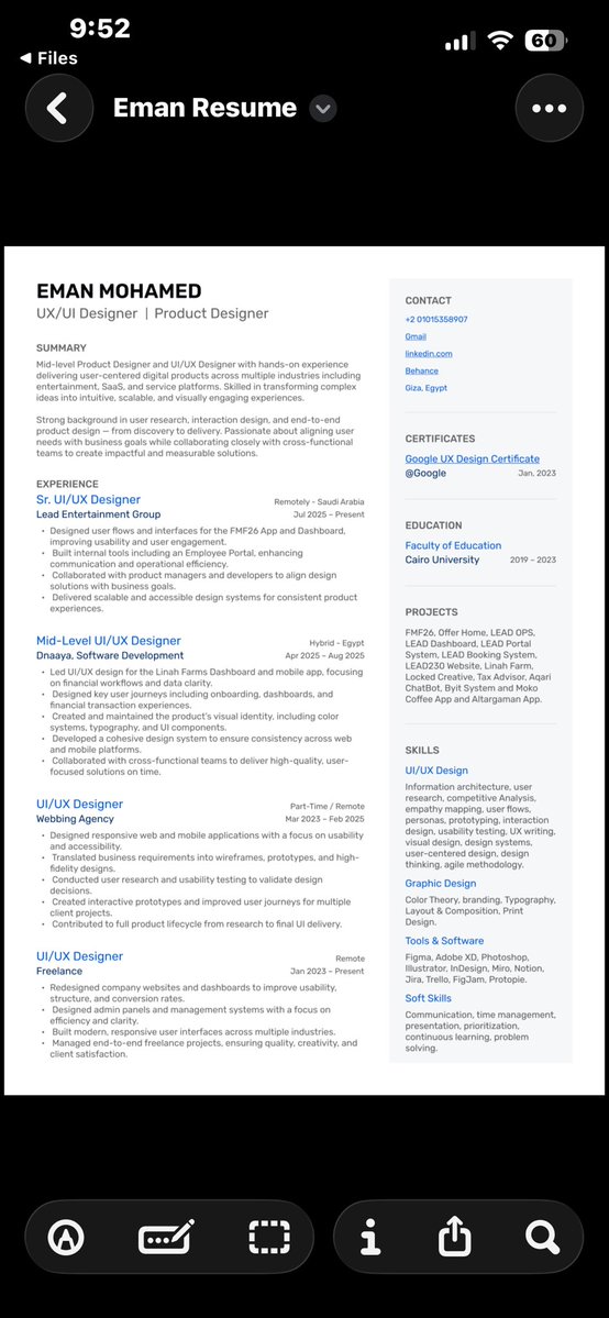 emymohamedsaad's tweet photo. بدور على فرصة UX/UI Designer - Product Designer 
Full/Part time - Remote/Hybrid/On-site
لو حد قدامه فرصه يعملي recommendation او يتواصل معايا

https://t.co/ybGcbV4Vpj https://t.co/8I4l0YqPwh