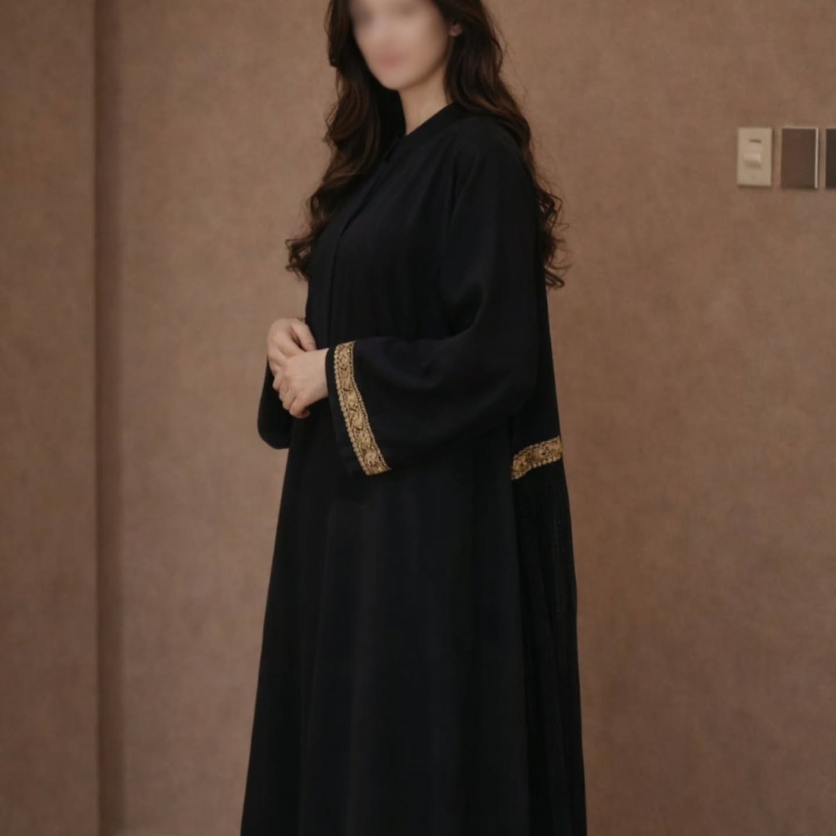 miro_miro69's tweet photo. Grace in every detail. Discover our collared abaya with exquisite Kashmiri golden thread handwork, premium Korean Nida fabric, and a wrinkled back panel for graceful flow. Customizable in all sizes. https://t.co/AoRaG8EBXl