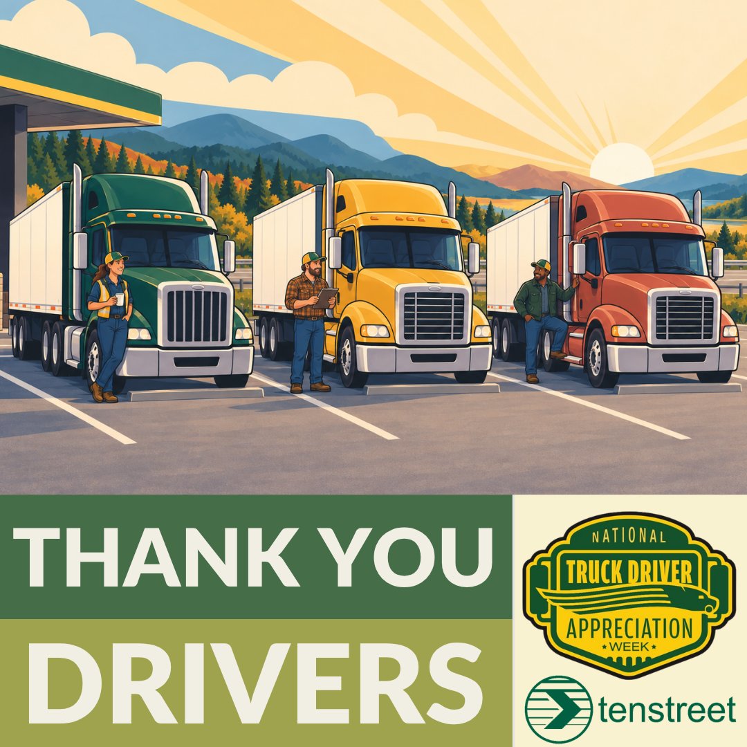 tenstreet's tweet photo. Happy National Truck Driver Appreciation Week! 🚛❤️

Behind every stocked shelf, delivered package, construction project, and family meal is a truck driver who made it happen.

To every driver: thank you for the miles you drive and sacrifices you make. We appreciate you! #NTDAW26 https://t.co/DHnwz1zoPx