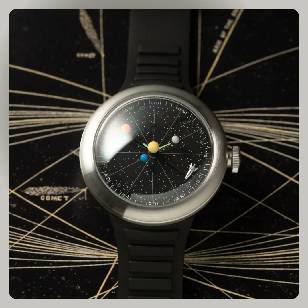 chronoscoutco's tweet photo. On Planetarium GMT Space Xpedition Special Project, a rocketship indicates GMT. Redentore Levius adds hand engraving; URBAN REDLINE answers with a red six-hand layout.
#IndependentWatches

@xericwatches @venezianico @UndoneWatches https://t.co/ycAOOm85sq