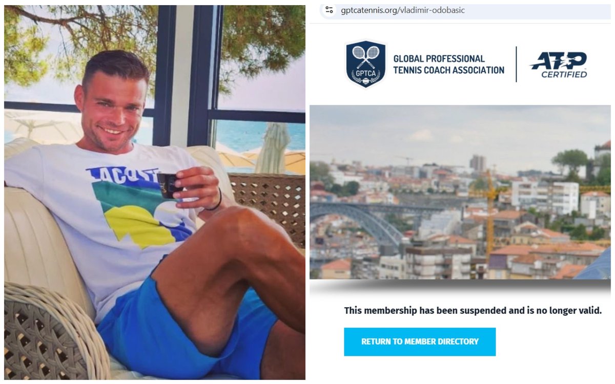 Ukrsportbase's tweet photo. BREAKING NEWS

Serbian tennis coach Vladimir Odobasic has lost his GPTCA membership after commenting “Bravo Russia” on Dayana Yastremska’s post, in which she showed her family's apartment in Odesa destroyed by Russia. https://t.co/W2TiQe9IVE