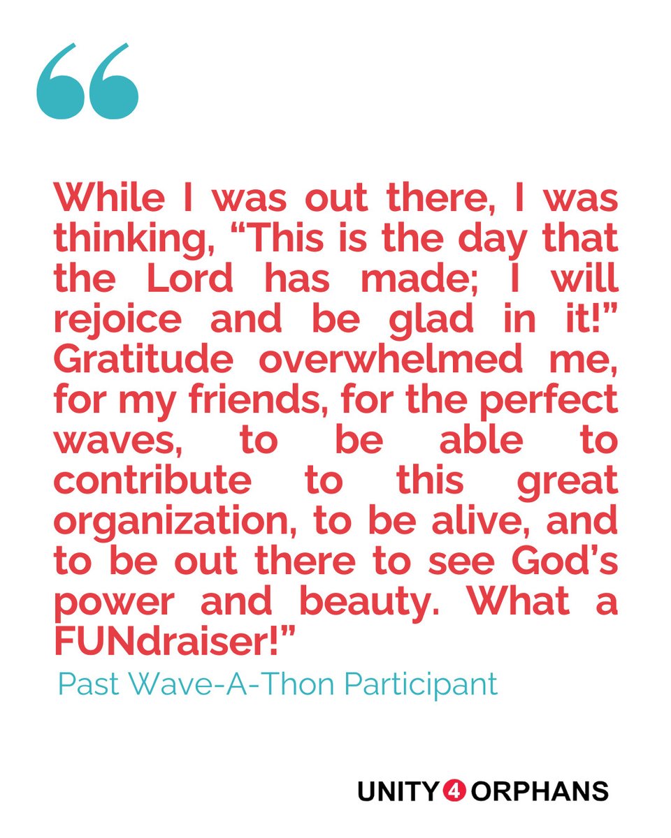 Unity4Orphans's tweet photo. Taking a brief part out of your day can make a life changing impact for vulnerable children. Join us at our Annual Wave-A-Thon event.

🏄‍♂️ Surf, paddle board, or boogie board
💙 Our goal: $60,000
📍Law Street Beach
🗓️ October 10 | 11 AM

Visit https://t.co/pJTHJZoQkd https://t.co/SqdnHDaWR0