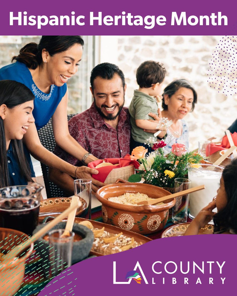 LACountyLibrary's tweet photo. Hispanic Heritage Month begins tomorrow, Sep 15, through Oct 15! Join us as we honor the rich culture and traditions of Hispanic Americans with family Storytime programs, curated booklists, and hands-on crafts like traditional folk art nichos. 

Details: https://t.co/NSTRAXJ1Xh https://t.co/TdgQS3qUEC