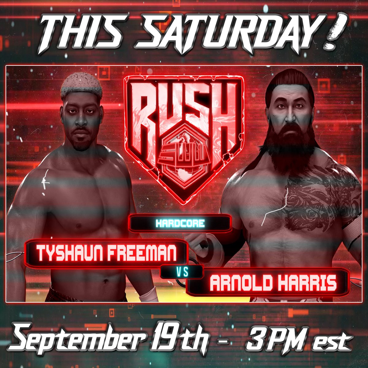 VWNonX's tweet photo. VWN FAITHFUL! Your Saturday Rush has arrived as we have a crazy episode coming to you on September 19th at 3pm est!

Prepare yourself for the rush!
#VWN #CAW #WWE2KUniverseMode https://t.co/c1LWJyZd1V