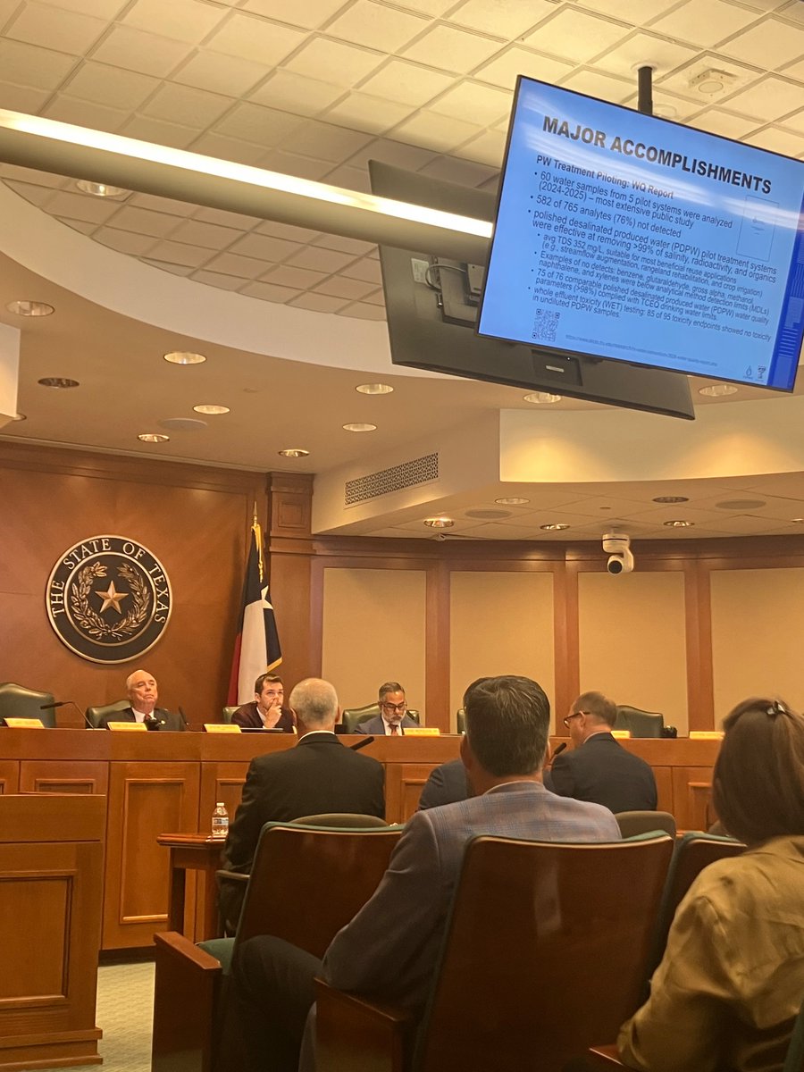 psskow's tweet photo. Greetings from the House Energy Resources hearing, where Rep Jay Dean has touched the third rail and asked why Texas is importing millions of barrels of produced water from New Mexico and Louisiana, when the state is running out of disposal space. https://t.co/34skKlYg1q