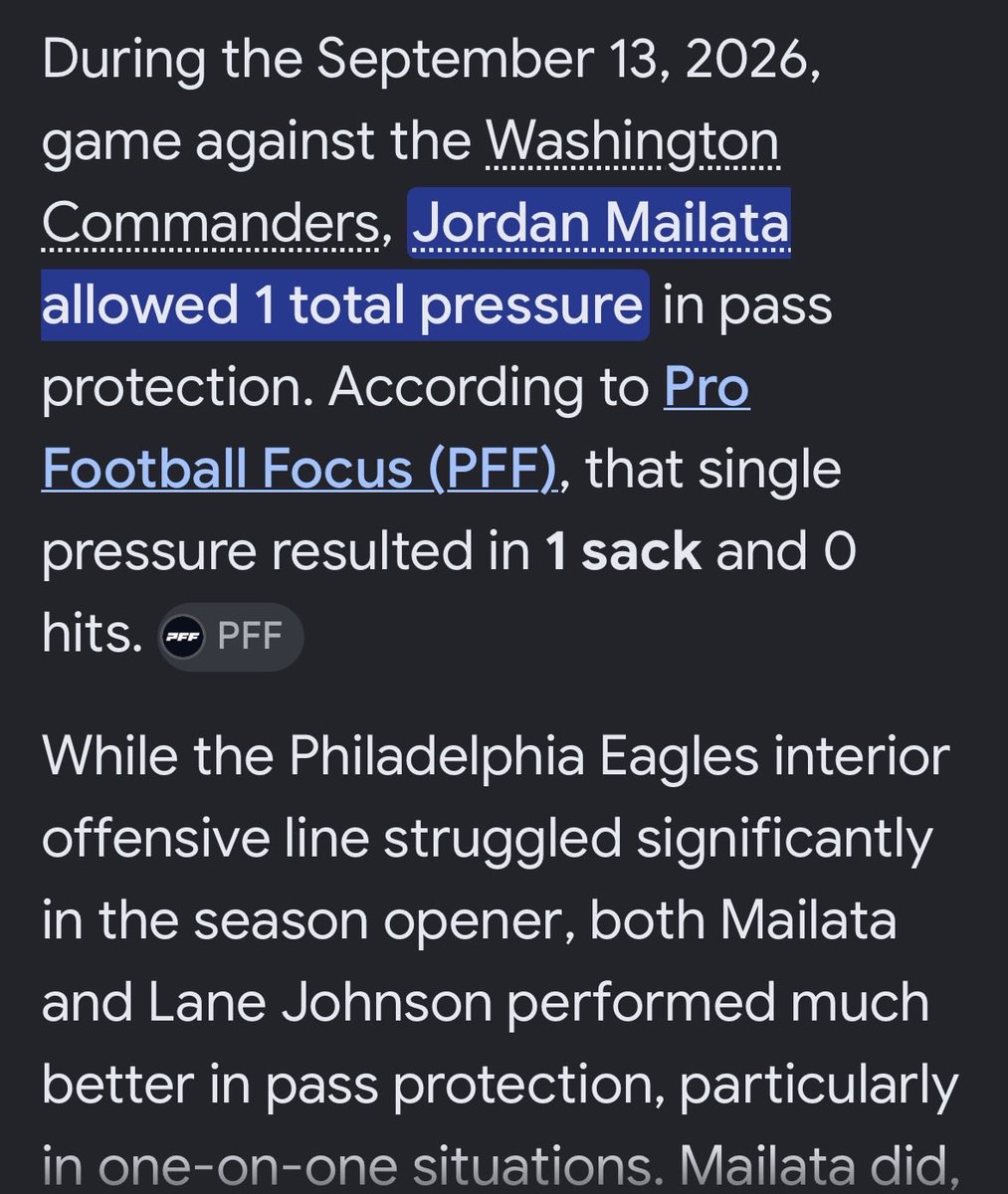 ReallyHim121's tweet photo. @jtcarey9 @LAOJoe @PFF @Eagles Ok. I’ll take PFF word’s for it… they credited him with this pressure but left it off the graphic lmao

So… 🤷🏾‍♂️🤷🏾‍♂️🤷🏾‍♂️ https://t.co/l9IxdDqL9V