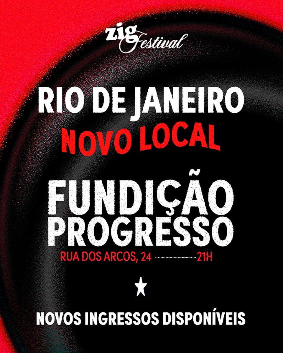 boateZIG's tweet photo. BRAND NEW RIO: 
LOCAL, INGRE$$O$ e LINE-UP

Vocês pediram e a gente conseguiu atender! Agora o ZIG FEST RIO acontece na FUNDIÇÃO PROGRESSO. ❤️‍🔥 O novo local comporta mais pessoas e, com isso, conseguimos um conforto ainda maior e também disponibilizar novos ingressos que já podem ser adquiridos através da Shotgun. 🏃‍♂️🎟️

Line-up completo com as atrações internacionais SLAYYYTER, INJI, Haute & Freddy, Only Fire + DJs nacionais: Asafe (Lâmina), Duda Olive, Effy Um, KBRAL, Gui Serrano, Rafa Maia e Tom Mauza. Os visuais ficam com Azue, Ravena Creole e UNA. 🪩🔥

#zigfestival