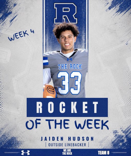 Rockvale_FB's tweet photo. Help us congratulate our Week 4 players of the week in our 49-7 victory over Stewarts Creek. 

@iamjamarcusb_2 
@quincyfinley4 
@DeMarrionT2027 
Jaiden Hudson 

#WeAreTheRock🪨 #Team8 https://t.co/7uxL7MZ2Fw