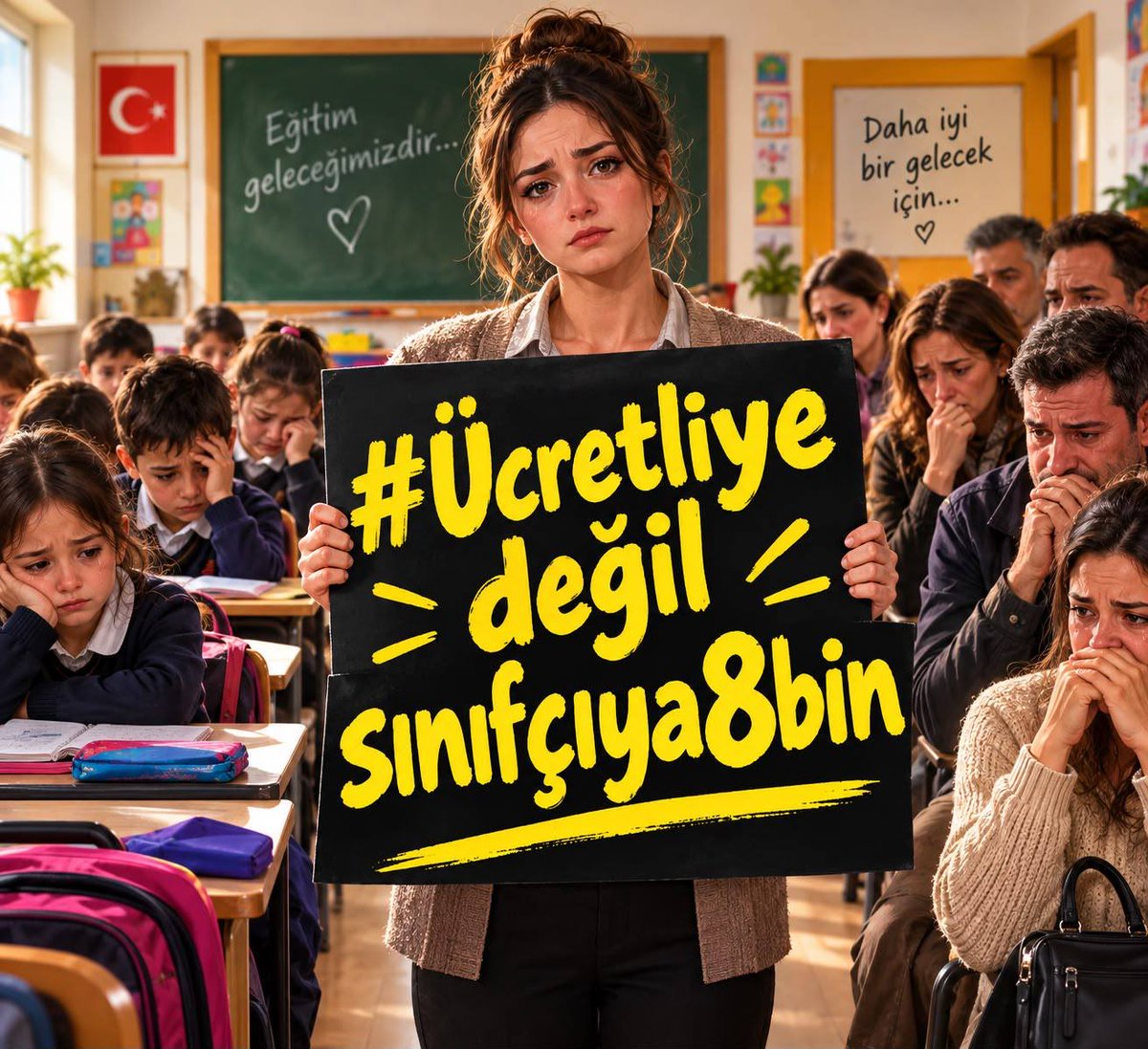 Fferidekrkmzz's tweet photo. Sınıf öğretmenliği bir branş değil, tüm branşların köküdür. Kökü güçlü kılmak için kadrolu atama şart! #ücretliyedeğilsınıfçıya8bin https://t.co/4euO8grwdZ