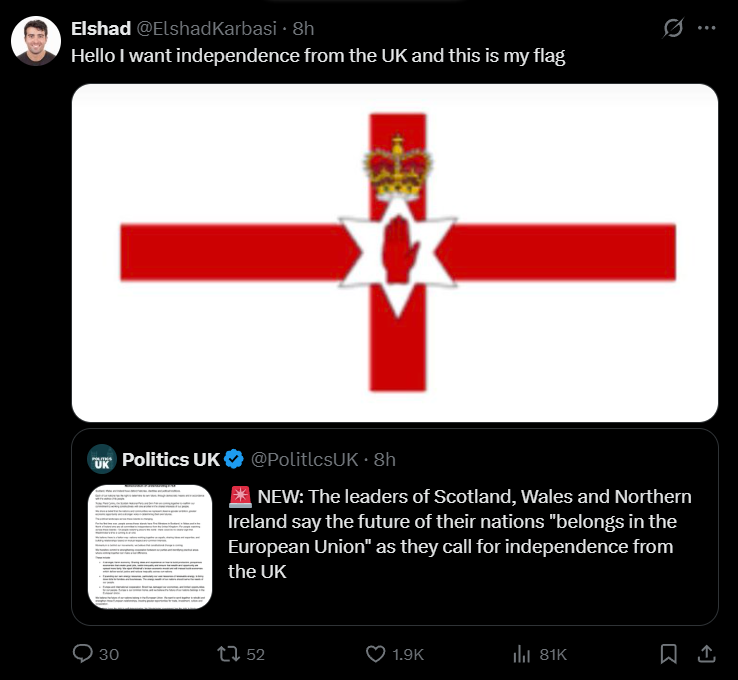 CrossPartyUK10's tweet photo. Across Social Media, people are calling for the Break Up of the United Kingdom.

Burnham must prevent this. https://t.co/MsRI55v6s6