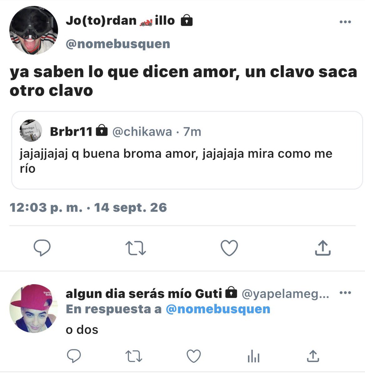 isaSamatbtz's tweet photo. ¡El clavo! AU #BRIEGO #JORDIAN
Donde 🍓 y 🐜tienen una relación que terminó debido a que 🐜 se fue a Grecia.
O
Donde 🔔y 🚗 deciden enseñarle que dos clavos sacan un clavo. https://t.co/GwHxPY2ciR
