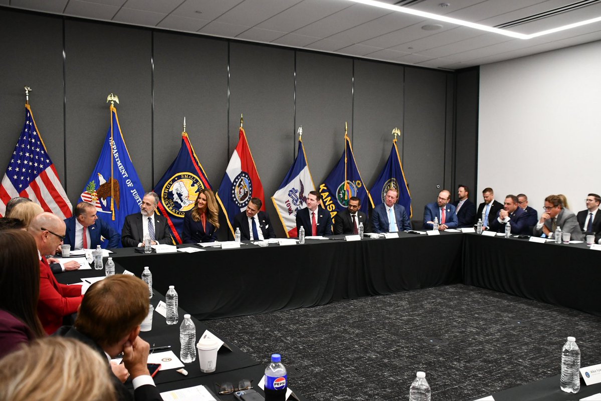 GovMikeKehoe's tweet photo. Proud to welcome @VP, @AGToddBlanche, @SBA_Kelly, @FBIDirectorKash, and state and federal leaders from across America’s heartland to Kansas City this morning for the announcement of a historic crack down of pandemic-era loan fraud in programs meant to support American small businesses.

The State of Missouri stands with our federal partners in the Trump Administration in relentlessly protecting taxpayer funds and holding these criminal fraudsters accountable.