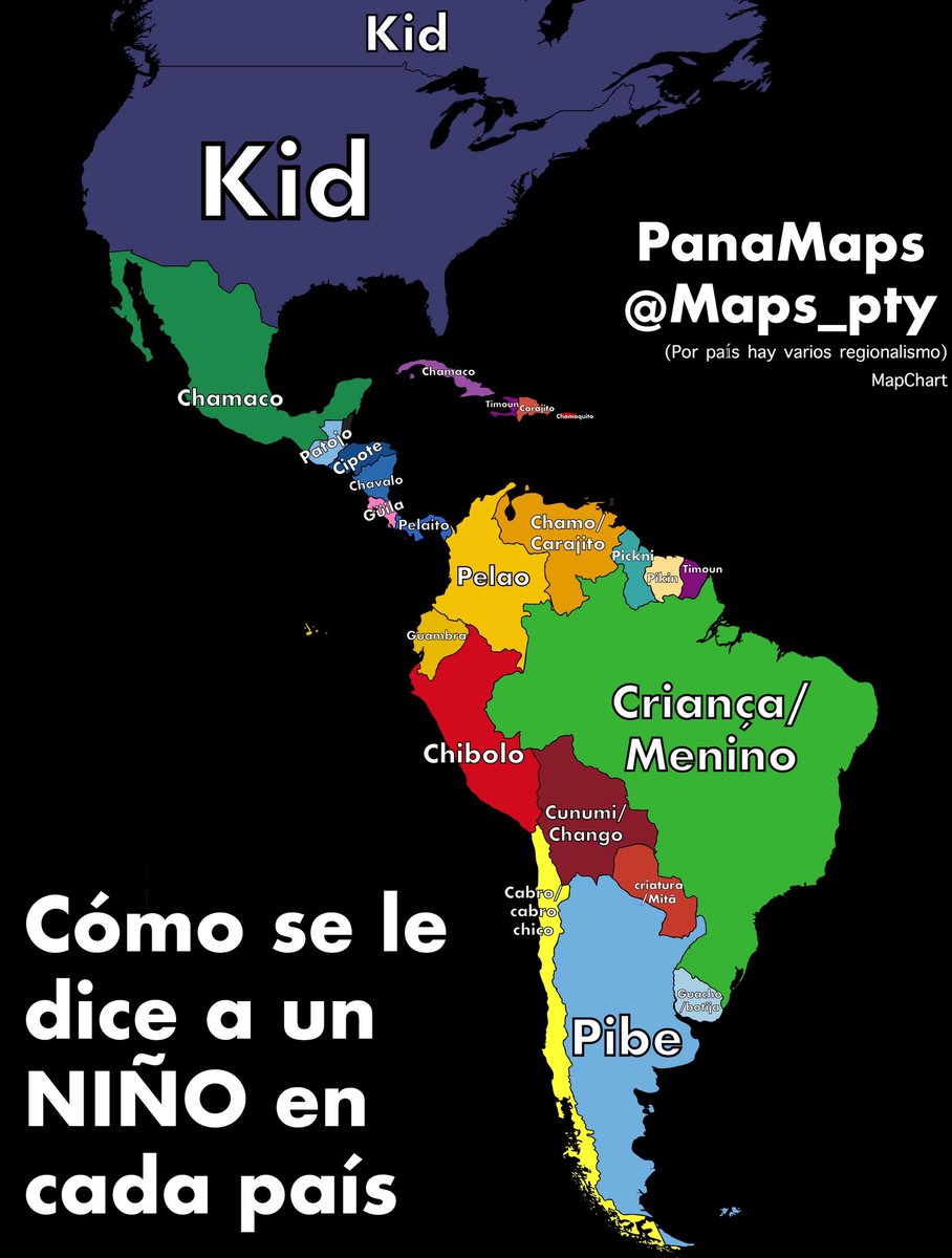 Maps_Pty's tweet photo. Cómo se le dice a un NIÑO en cada país 👦 https://t.co/NgUfeOsrte