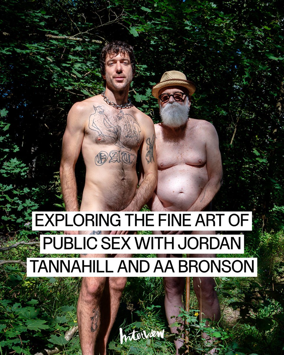 InterviewMag's tweet photo. Last week, artist AA Bronson and writer Jordan Tannahill reclined naked on the shore of Teufelssee, a Berlin lake and the setting of Tannahill's forthcoming novel, The Living Realm. Together, the pair discussed grief, cruising, and community. https://t.co/EtjrK2CMVc