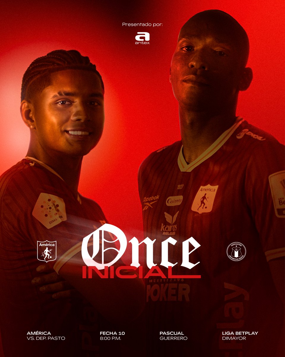 AmericadeCali's tweet photo. 👹 Los elegidos ya están listos. Este es el once inicial del Rojo para enfrentar a Pasto. ❤️‍🔥 https://t.co/aqcsLs7e6e