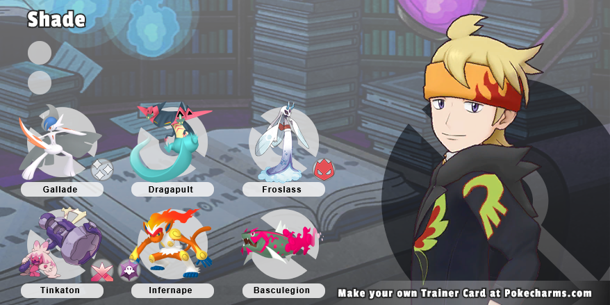 CrimShade's tweet photo. I got an extra stipulation placed on me since I'm a ghost type enjoyer, I couldn't put a team of 6 ghost types xD Soooooooo, here's my work around lol https://t.co/bgoMWYGQUw
