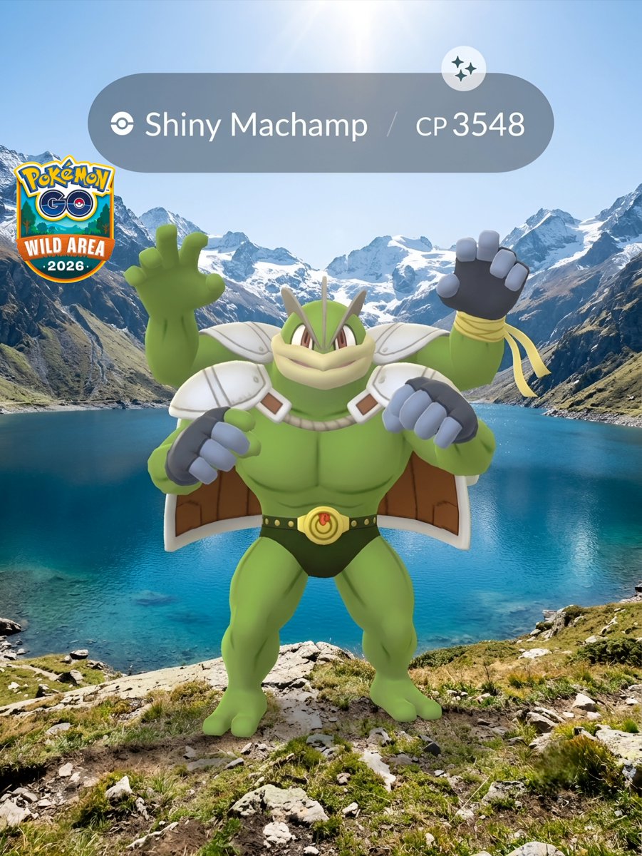 Ultragoobq35's tweet photo. Jacket Machamp is coming to Pokémon GO Wild Area 2026!

📅 Nov 14–15, 2026
⏰ 10 AM–6 PM local time
⭐ 3-Star Raids
✨ Shiny Machamp possible!

Who’s hunting for the shiny? 

#PokemonGO #WildArea2026 #Machamp #ShinyMachamp #PokemonGOEvent https://t.co/cbARYHRe1Q