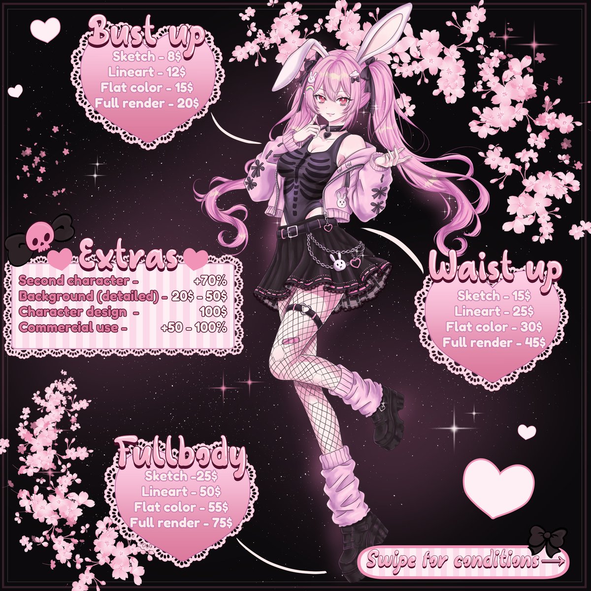DecayedUsagi's tweet photo. @bearbarian90 Hi! I'm available for commissions 🩷(๑˃ᴗ˂)ﻭ
My style is a classic anime style and the I love drawing humans and furries!
Currently I have no commissions waiting so I will do it very fast ♡˖
♡ I hope you'll choose me! 🥹🌸

You can check my info below
https://t.co/ROxlm1uAQw https://t.co/XxhEQGVzS3