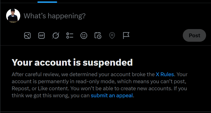 frankpasshq's tweet photo. Hi @Support @Safety,

Our founder's account @MasterManikant was caught in a bot loop after manual cleanup &amp; sharing security threads.

Email says: "Complete on-screen instructions", but the login screen only shows "Submit an appeal" (no instructions).

Please help review. https://t.co/fSpWdDnwrb