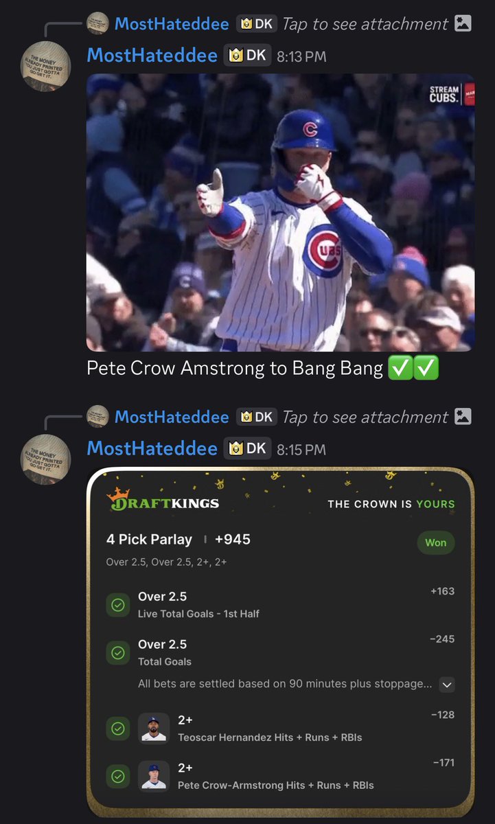 Mosthateddee12's tweet photo. #Soccer #MLB #Gambling๐ #Draftkings #EveryoneEats #SportsBetsFamily #Like https://t.co/sAI0qjq2TV