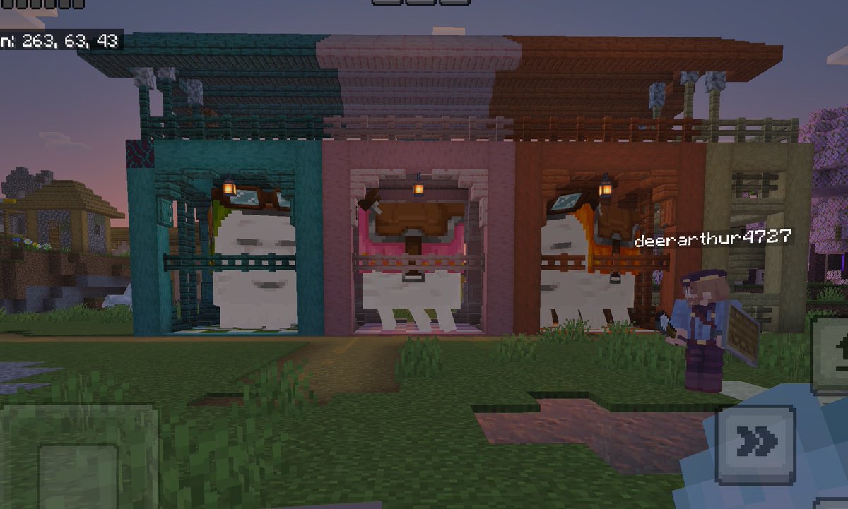 mysweetcakey's tweet photo. — ᨳଓ . made a little house for my best friends' ghasts an mine🥹 [ @Sallycfoq wifey in the pic too 💞] https://t.co/lY6QG0OhRw