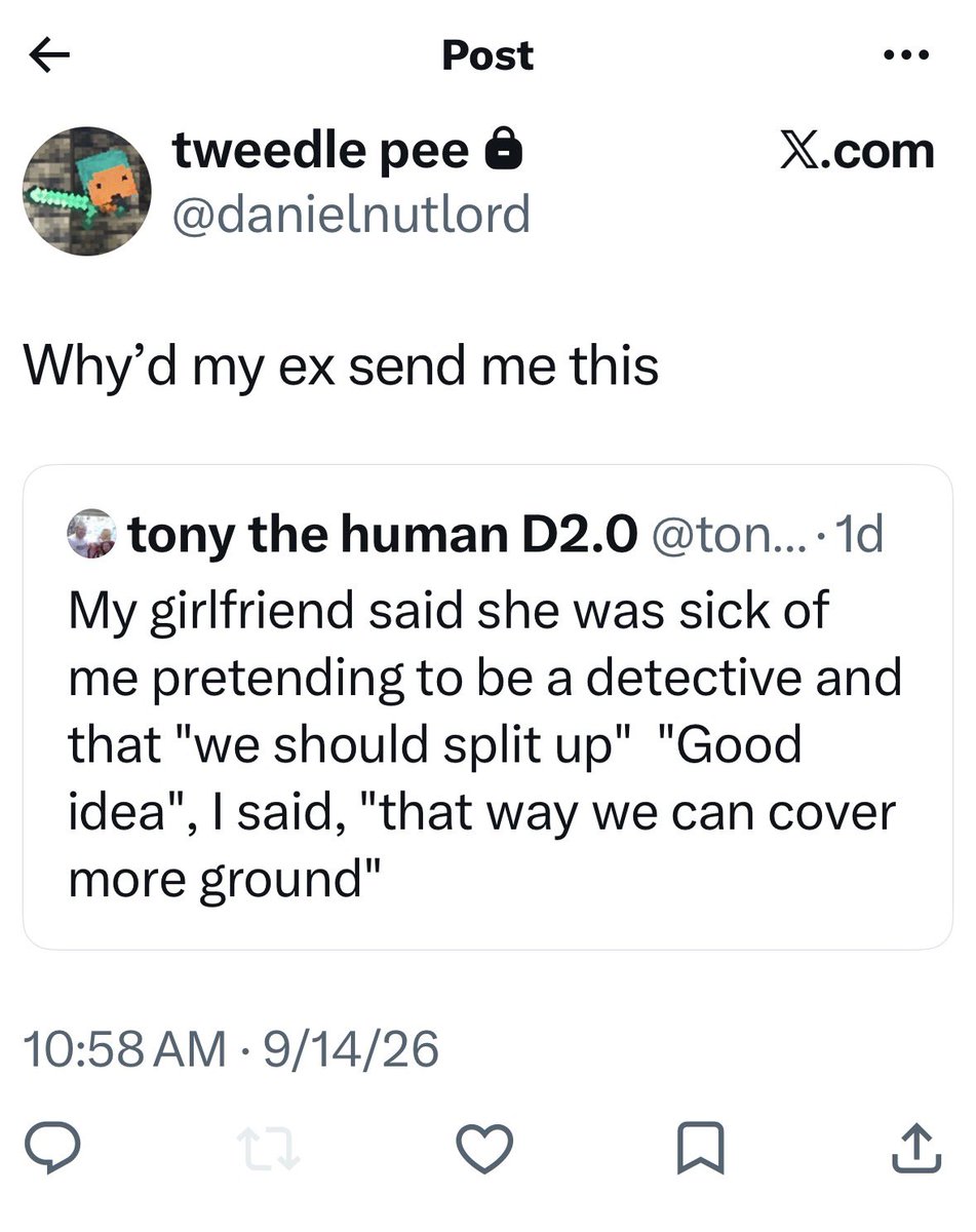 pizzapizzalord's tweet photo. He thinks he’s a detective. Pathetic https://t.co/79jDRPgnEh