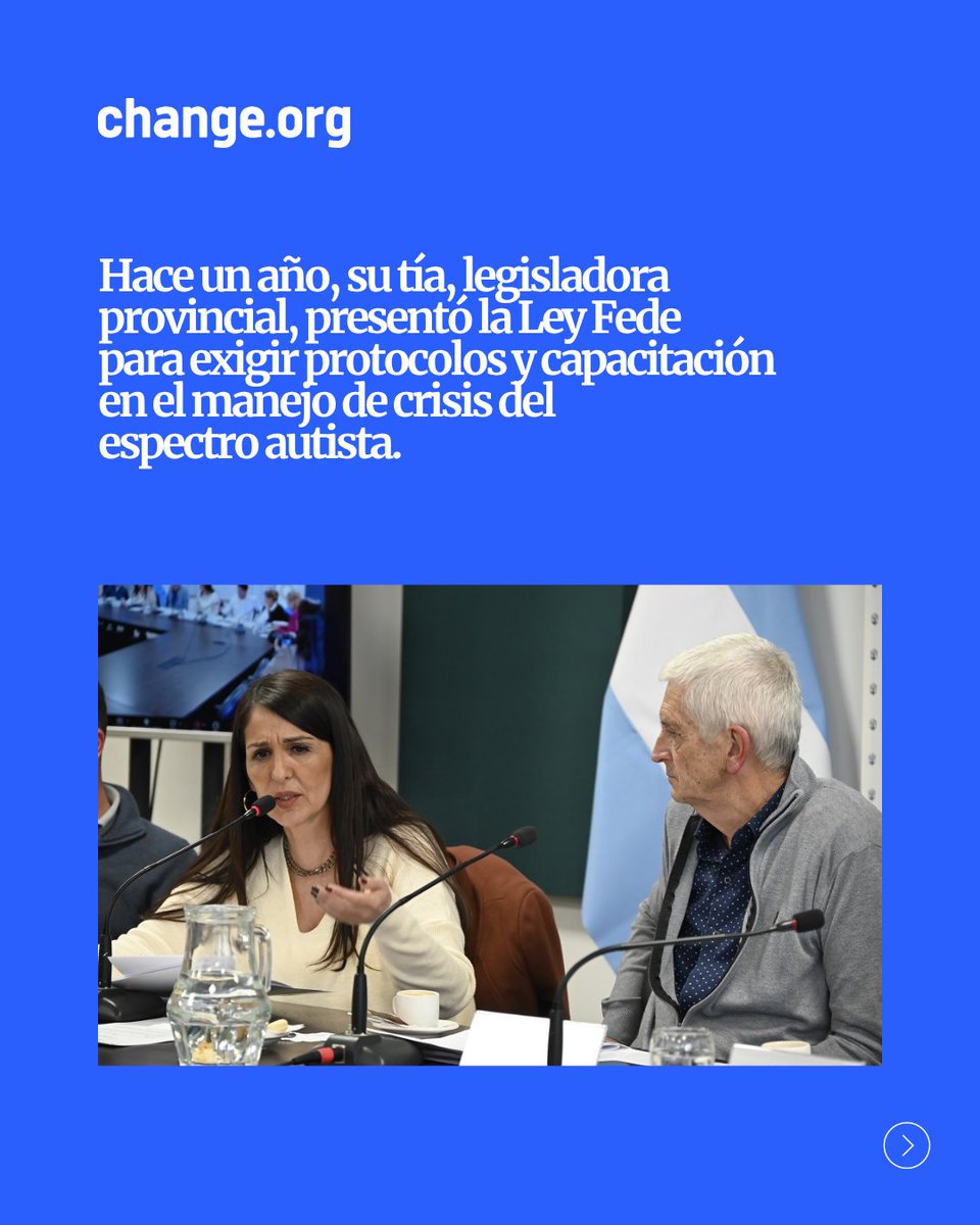 ChangeorgAR's tweet photo. 💔 Una petición pide a Córdoba aprobar la Ley Fede, en memoria de un joven con autismo que murió por negligencia en una residencia que debía cuidarlo. Firmá para exigir que la Legislatura actúe ya: https://t.co/z86SCU3hhm
#LeyFede #JusticiaParaFede https://t.co/yQ3rAxWO13