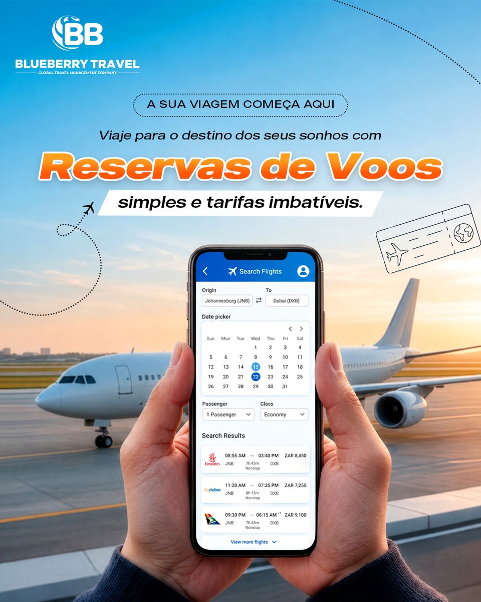 ireemdarak's tweet photo. ✈️ A Sua Próxima Viagem Começa Aqui! 🌍
Seja para uma escapadinha de lazer, férias em família ou uma importante viagem de negócios, a Blueberry Travel torna cada viagem mais simples, cómoda e tranquila. Conte connosco para encontrar as melhores https://t.co/A5TbIIHo9v