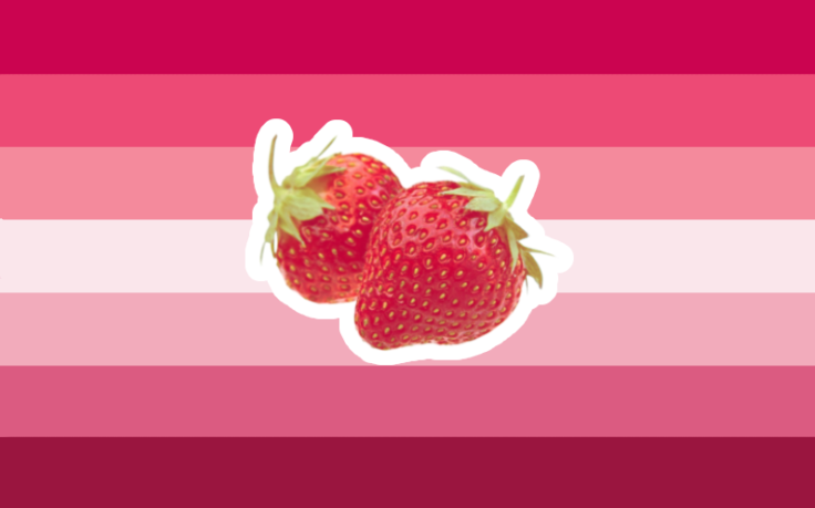 itsaseal_'s tweet photo. hi guys i also made butchfemme flags ! this is apple butch it is for when you are butch and you like apples🍎🍎🍎and this is strawberrry femme for when you are femme and you like strawberries🍓🍓🍓 https://t.co/UsUZHVDbhx