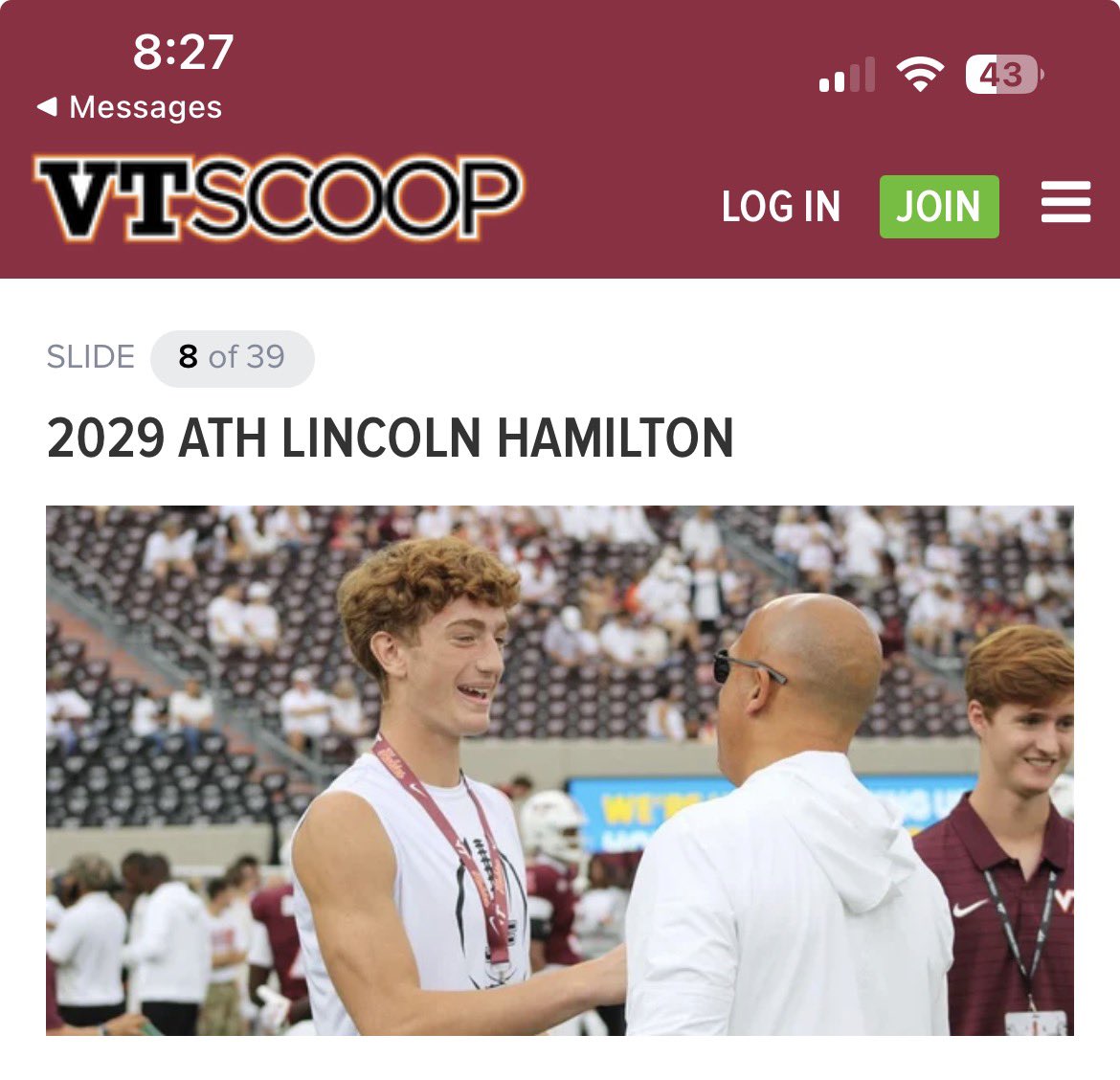 lincolnham20's tweet photo. @VTScoop247 Looking forward to getting back to Blacksburg. 🦃 https://t.co/Hg3cXkiPCa